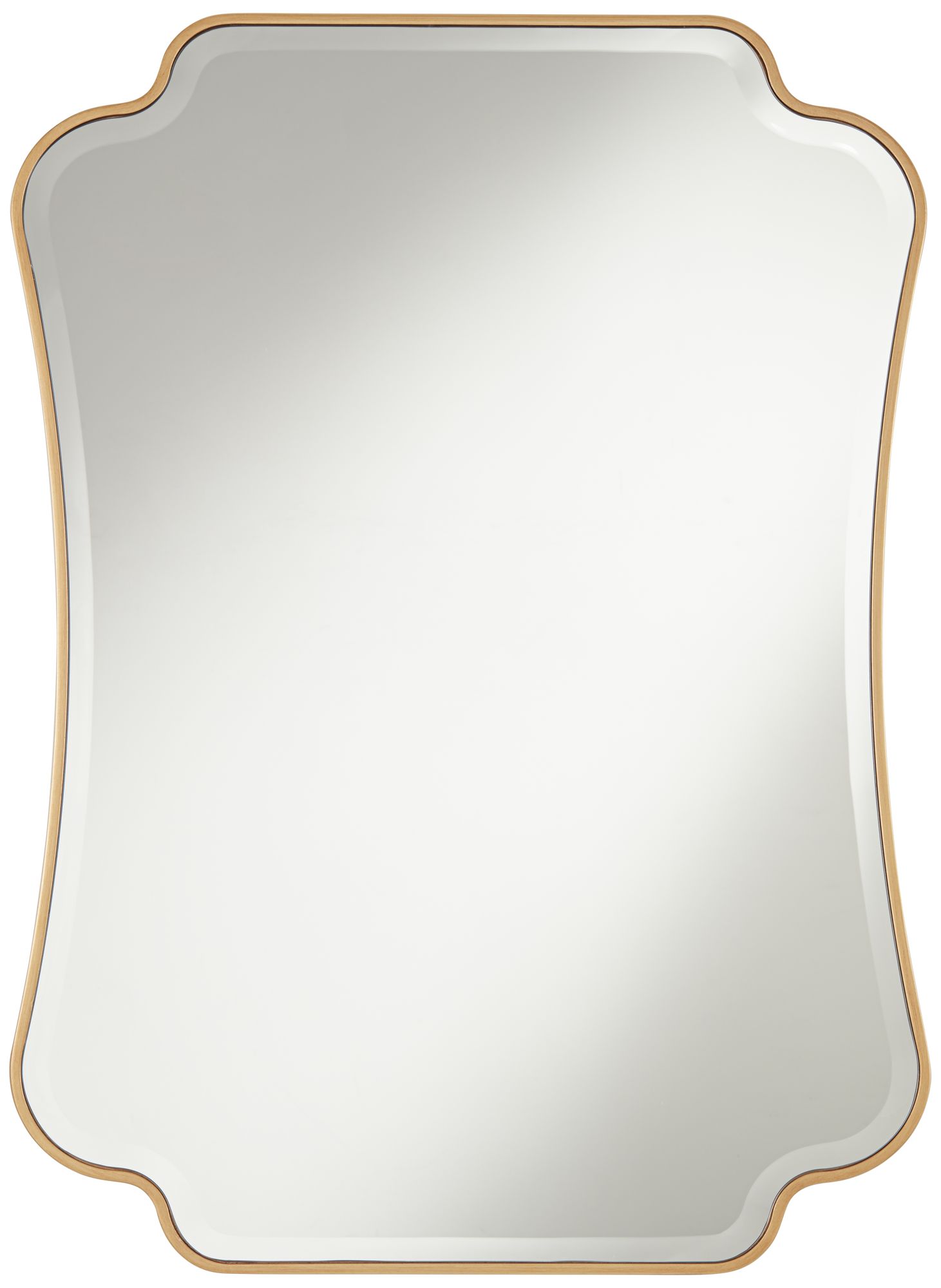 Image 3 Possini Indara Ant. Gold 27" x 38" Scallop Wall Mirror