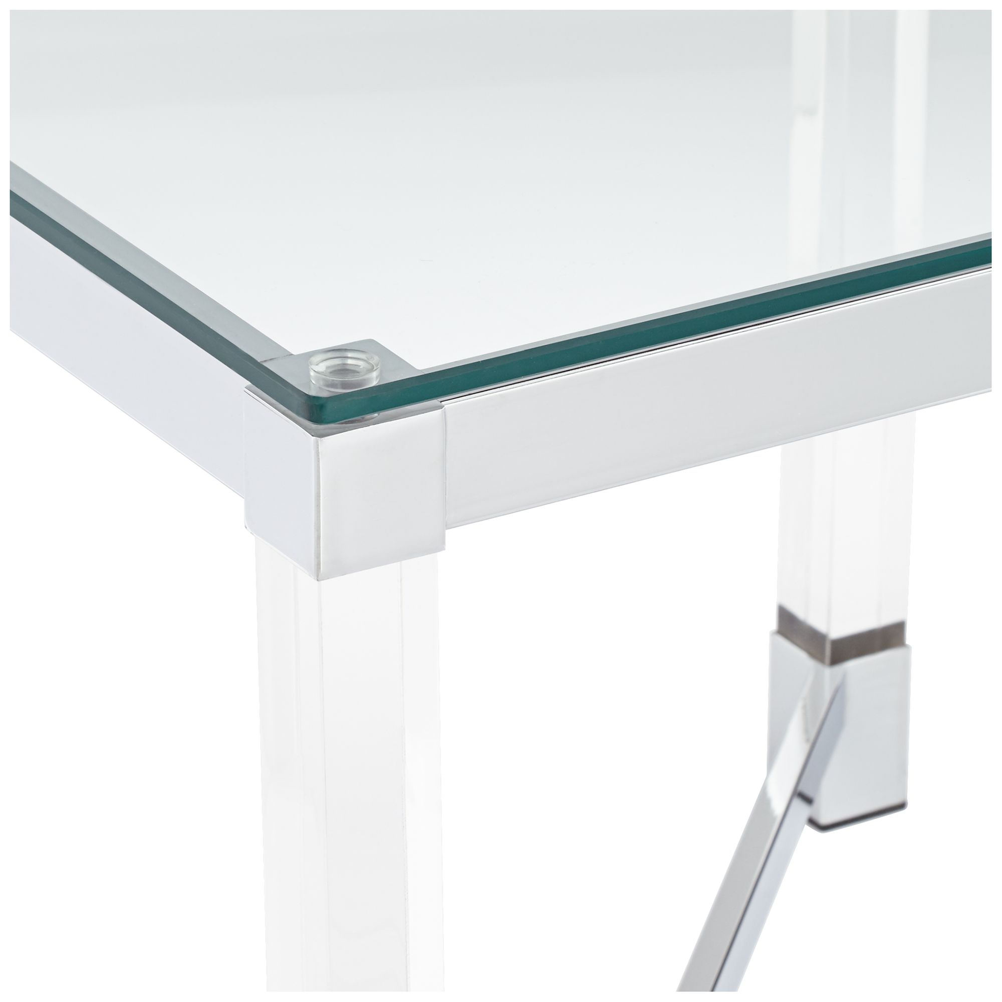 Image 5 Possini Jenna 22" Square Mod. Acrylic/Glass Top Accent Table more views
