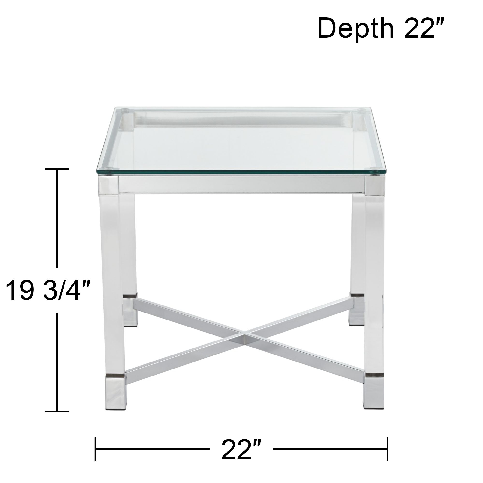 Image 6 Possini Jenna 22" Square Mod. Acrylic/Glass Top Accent Table more views