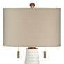 Possini Kingston White Ceramic Table Lamp with USB Table Top Dimmer
