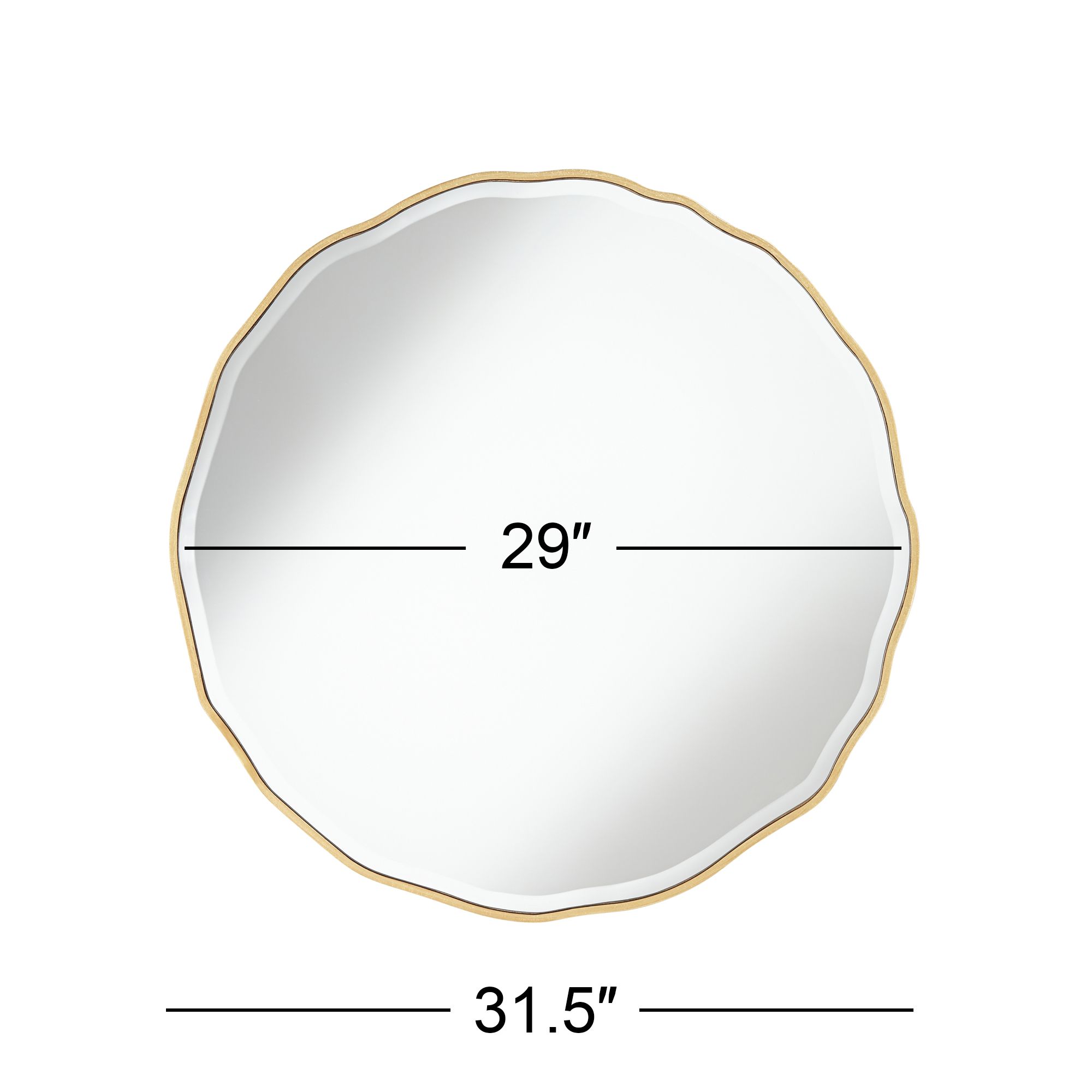 Possini Lissa Gold Waved Edge 31 1/2" x 31 1/2" Wall Mirror in scene