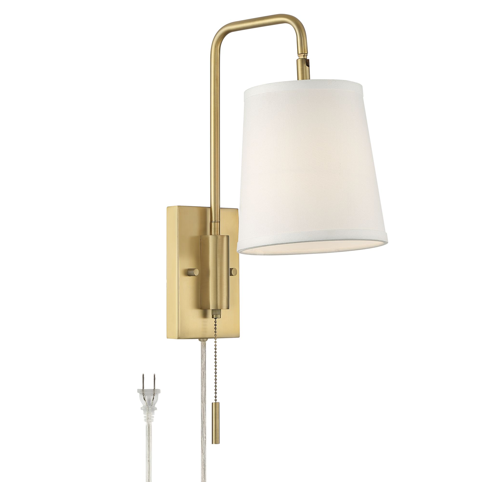 Image 3 Possini Luca 15 1/2" Warm Brass Swing Arm Plug-In Wall Lamp