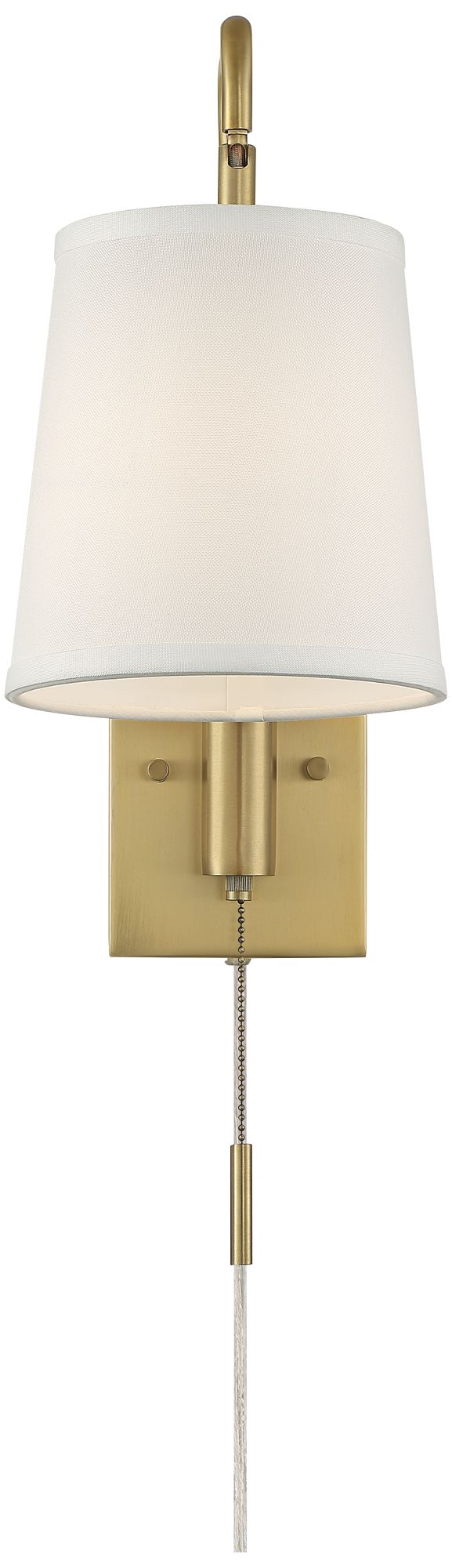 Image 6 Possini Luca 15 1/2" Warm Brass Swing Arm Plug-In Wall Lamp more views