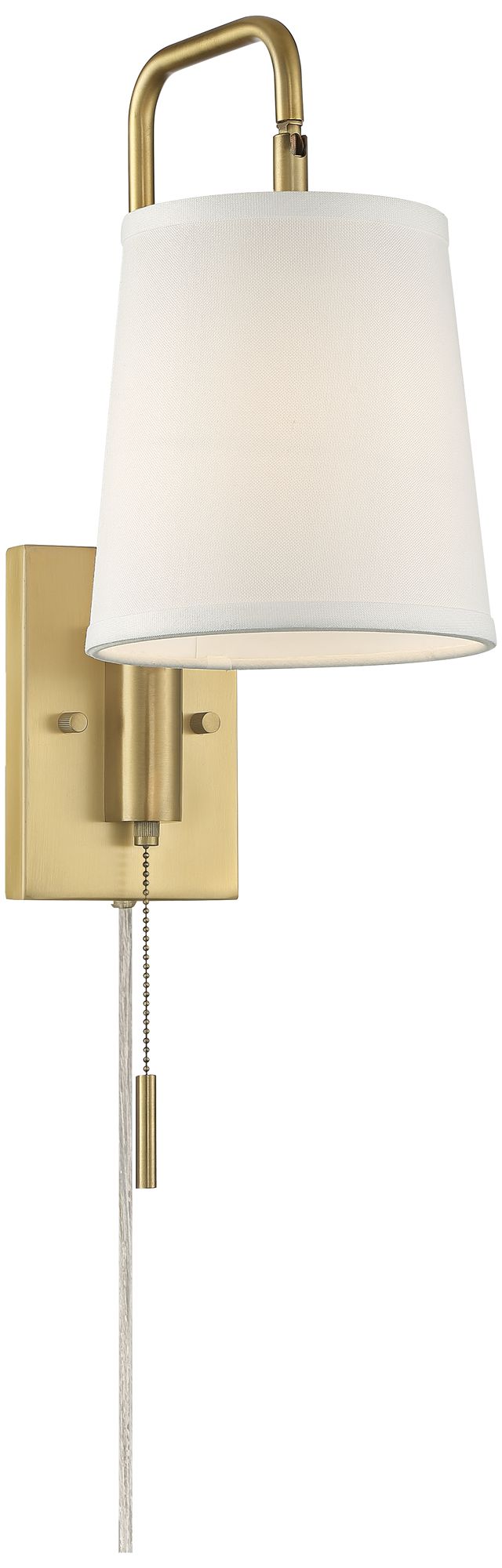 Image 7 Possini Luca 15 1/2" Warm Brass Swing Arm Plug-In Wall Lamp more views