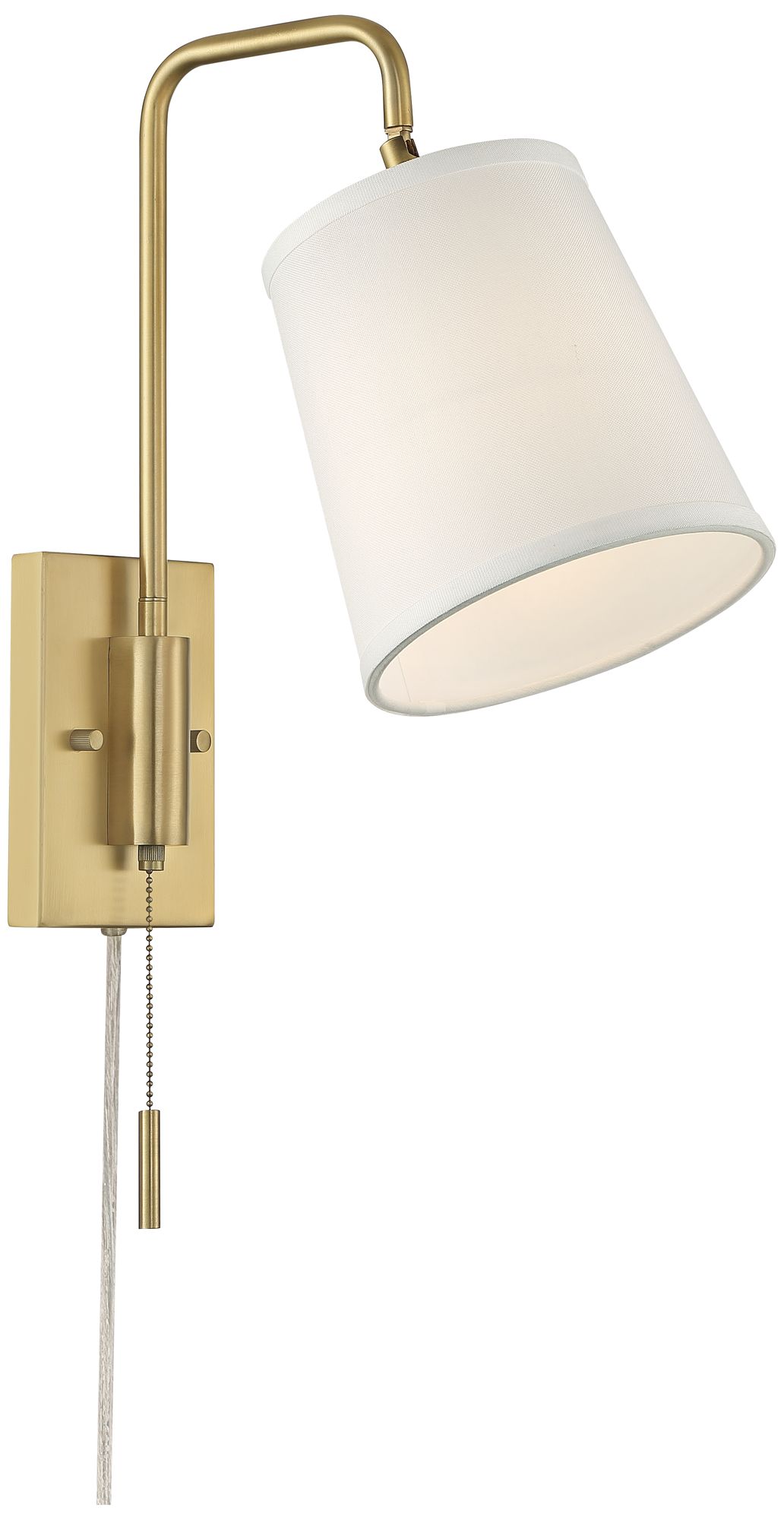 Possini Luca 15 1/2" Warm Brass Swing Arm Plug-In Wall Lamp in scene