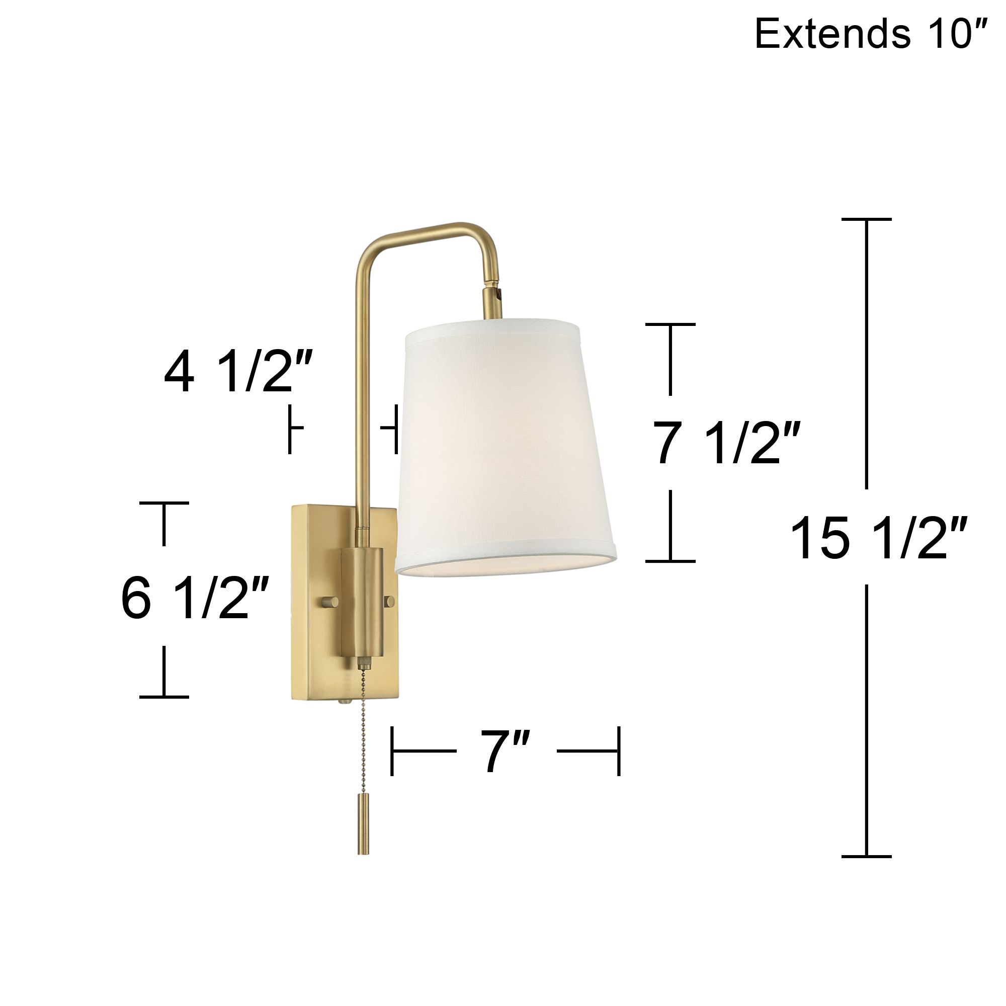 Possini Luca 15 1/2" Warm Brass Swing Arm Plug-In Wall Lamp in scene