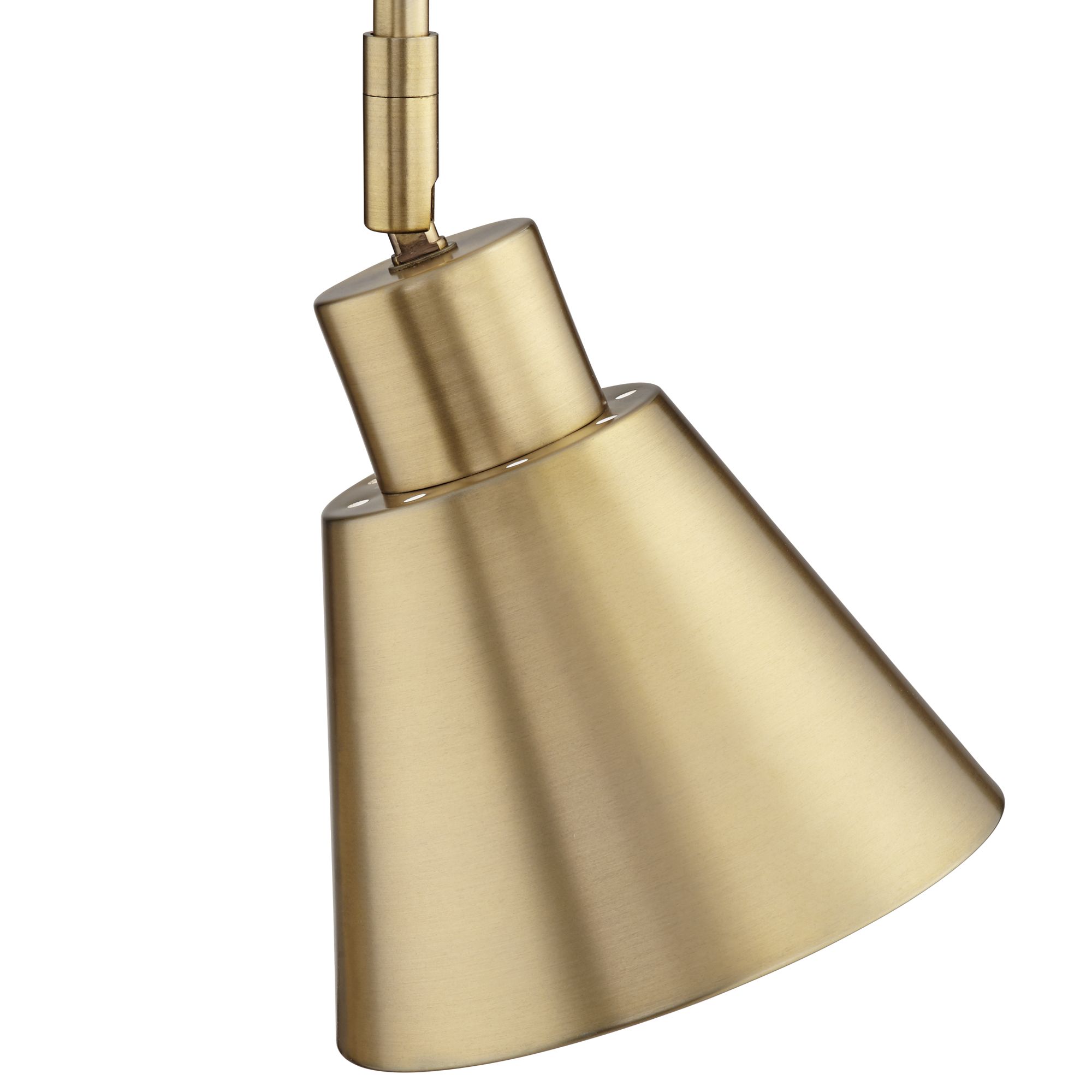 Image 4 Possini Marybel Brass Adj. Downlight Swing Arm Plug-In Wall Lamp more views