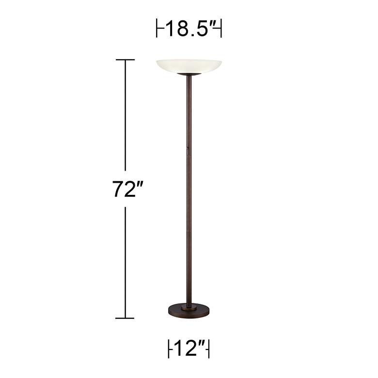Image 6 Possini Meridian Light Blaster 72" Bronze 4-Light Torchiere Floor Lamp more views
