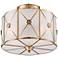 Possini Mirna Frosted Glass 14" Wide Brass Ceiling Light