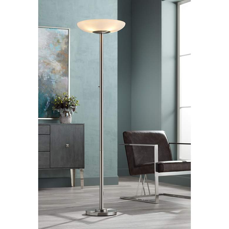 Image 2 Possini Nickel Light Blaster 72" Nickel 4-Light Torchiere Floor Lamp