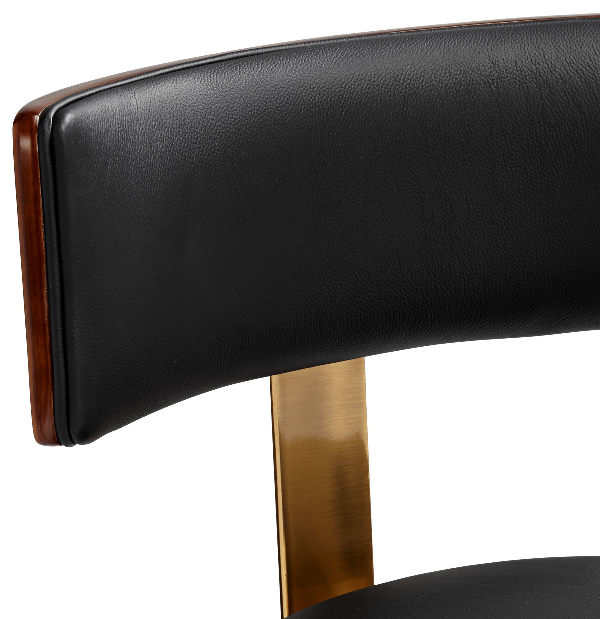 Image 5 Possini Parker 27 3/4" Black Leather/Gold Mod. Counter Stool more views