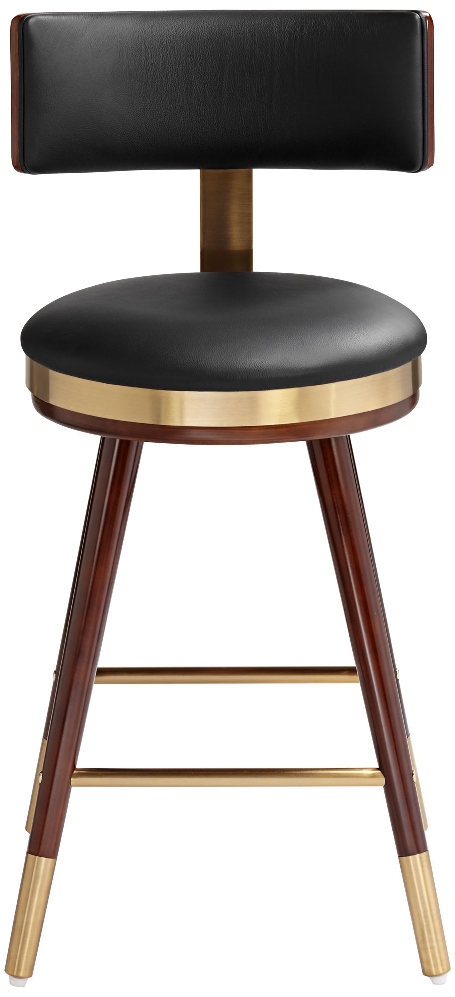 Image 7 Possini Parker 27 3/4" Black Leather/Gold Mod. Counter Stool more views