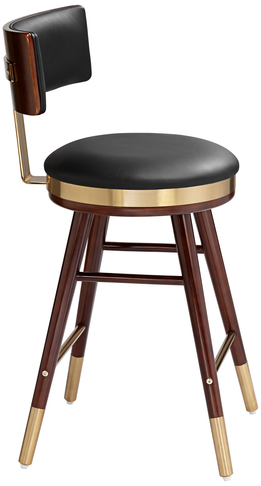Possini Parker 27 3/4" Black Leather/Gold Mod. Counter Stool in scene