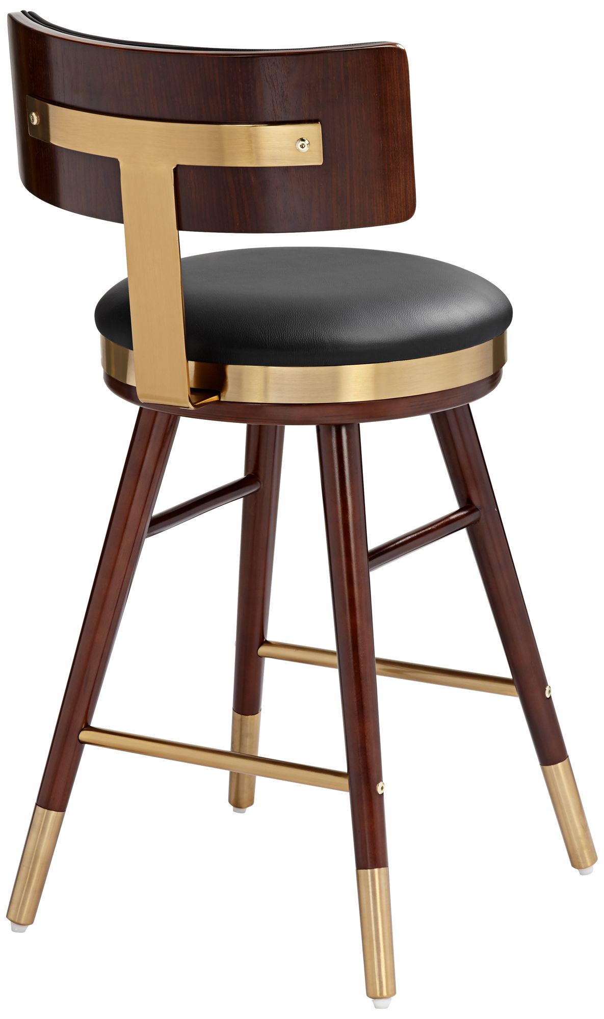 Possini Parker 27 3/4" Black Leather/Gold Mod. Counter Stool in scene