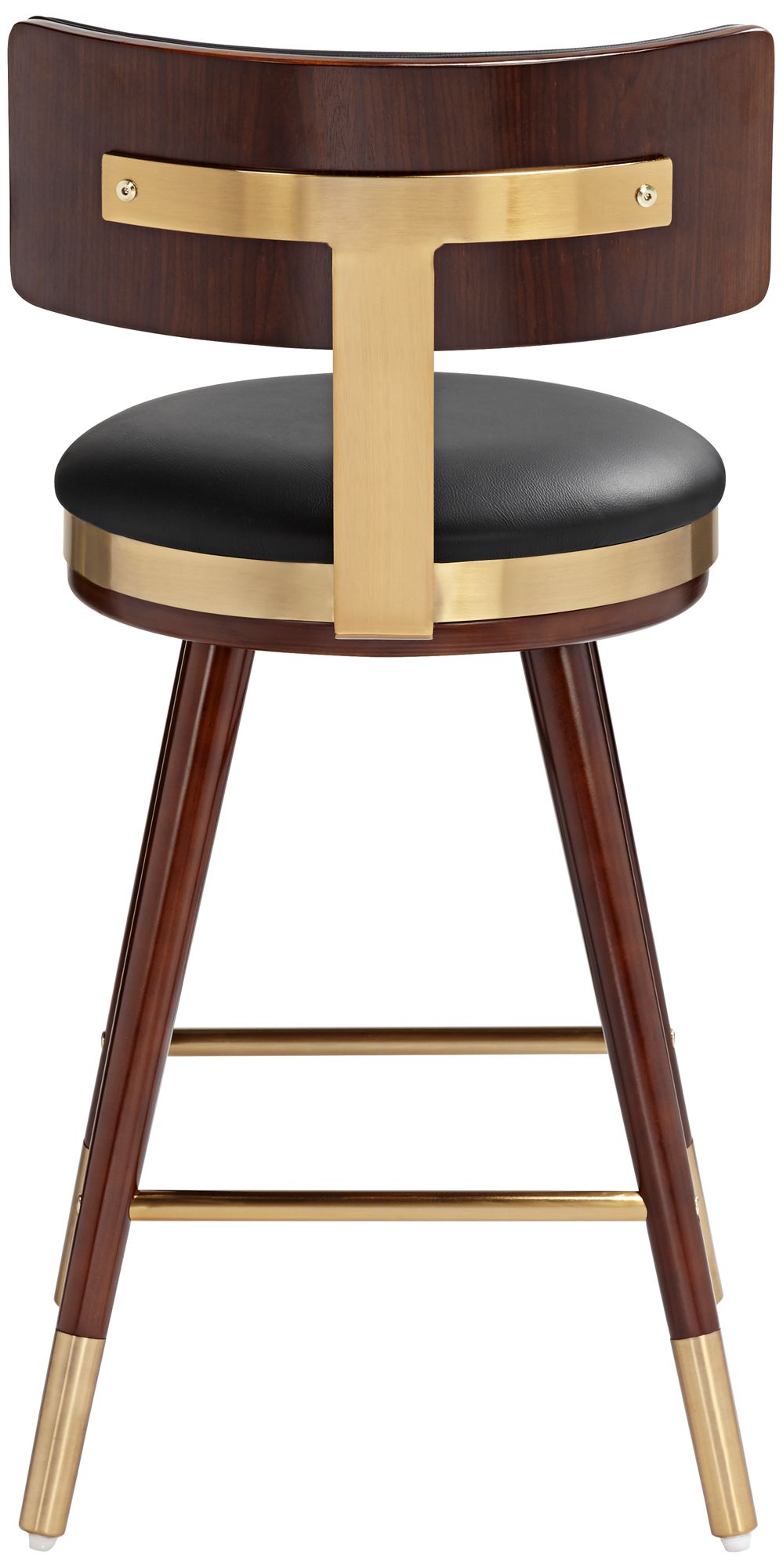 Possini Parker 27 3/4" Black Leather/Gold Mod. Counter Stool in scene