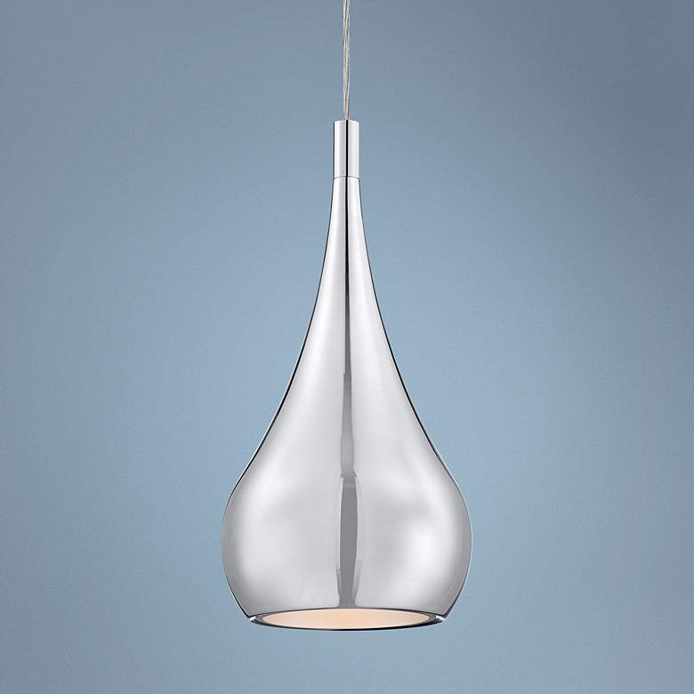 Image 1 Possini Raindrop 9 1/2" Wide Chrome Mini Pendant Light