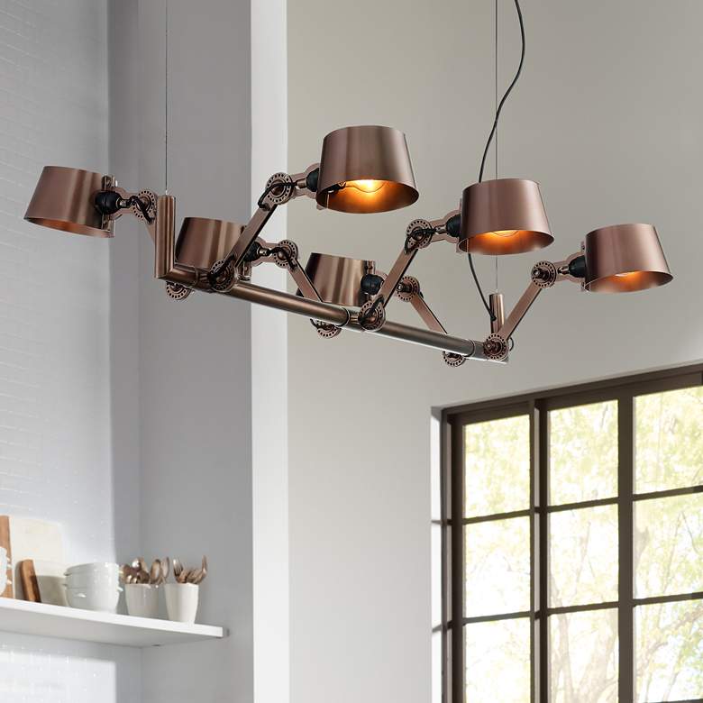 Image 1 Possini Ravi 39 1/2" Wide Bronze Adjustable 6-Light Island Pendant