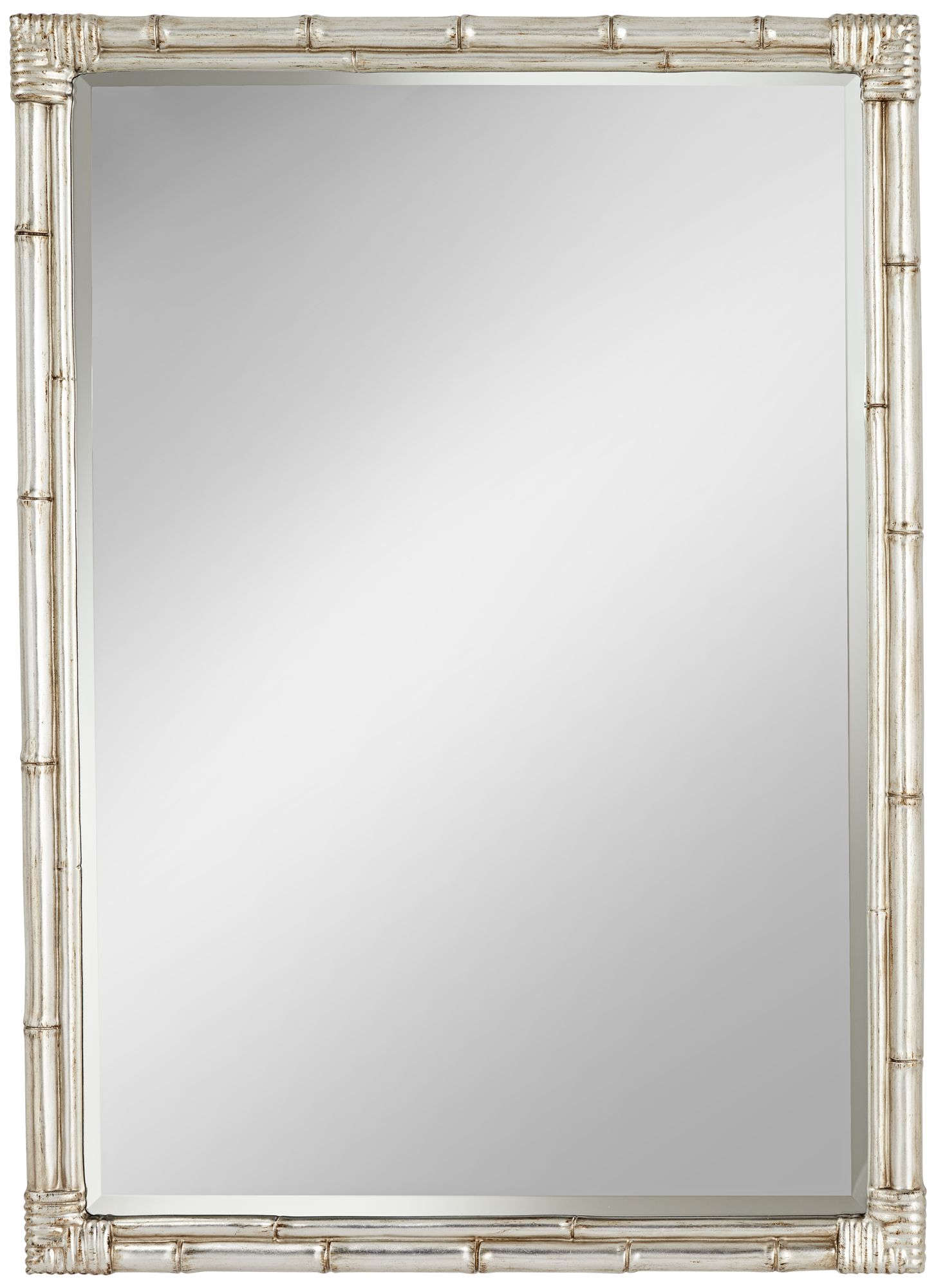 Image 3 Possini Takeo 31" x 43" Rect. Silver Bamboo Wall Mirror