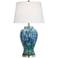 Possini Teal Temple Jar 27" High Ceramic Lamp with Table Top Dimmer