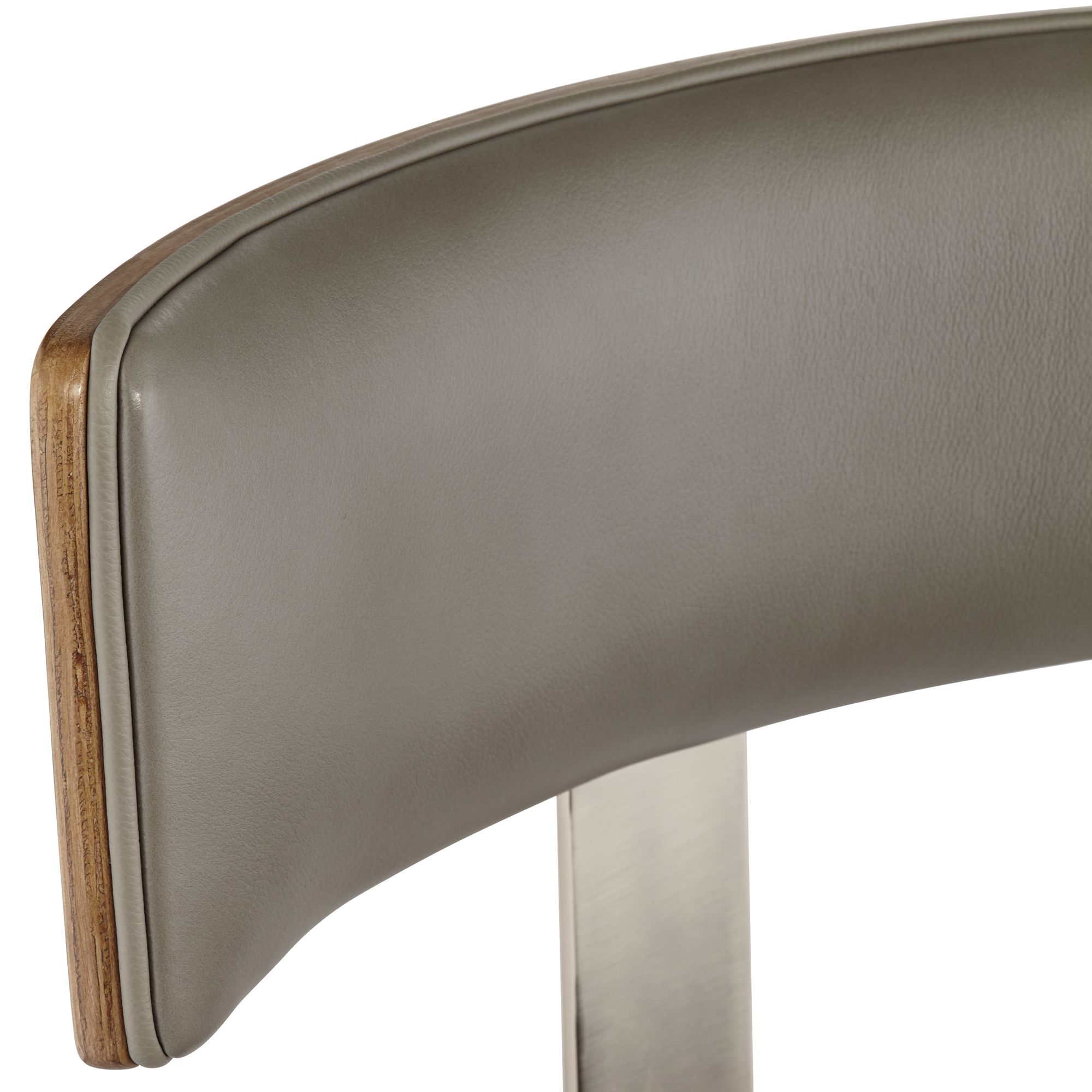 Image 4 Possini Tilden 26" Wood/Gray Leather Swivel Seat Counter Stool more views