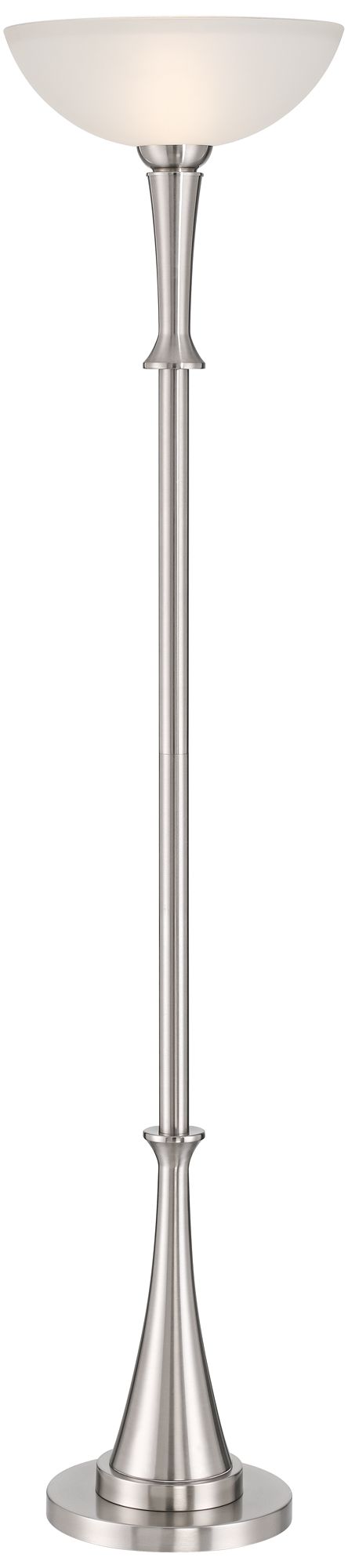 Image 2 Possini Verdugo 70" Brushed Nickel Torchiere Floor Lamp with Dimmer