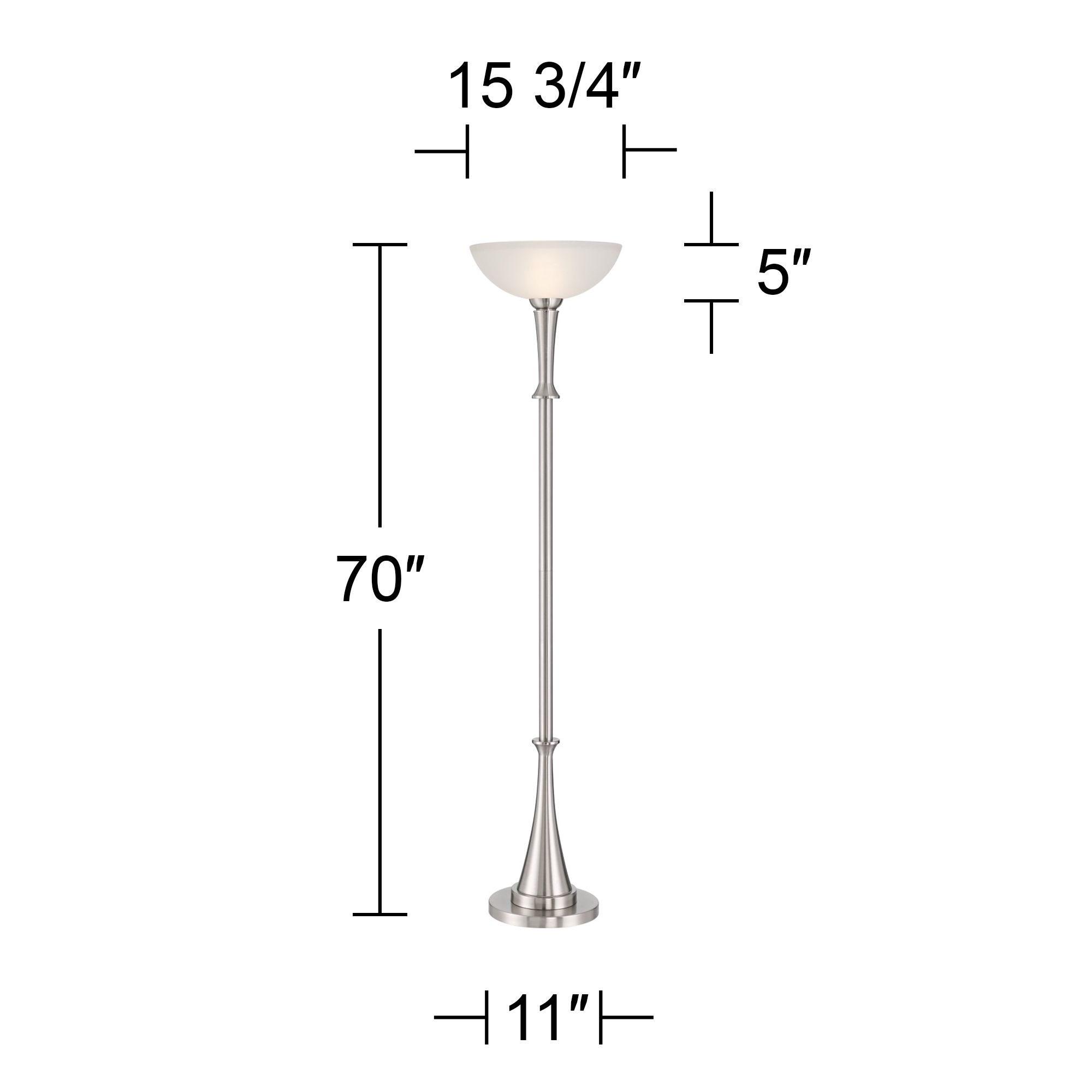 Image 7 Possini Verdugo 70" Brushed Nickel Torchiere Floor Lamp with Dimmer more views