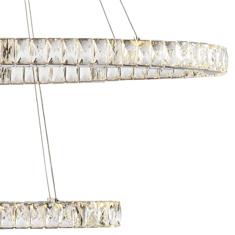 Image 4 Possini Wainwright 48 inch Wide Crystal Double-Ring Dimmable LED Pendant more views