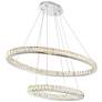 Possini Wainwright 48" Wide Crystal Double-Ring Dimmable LED Pendant in scene