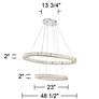 Possini Wainwright 48" Wide Crystal Double-Ring Dimmable LED Pendant in scene