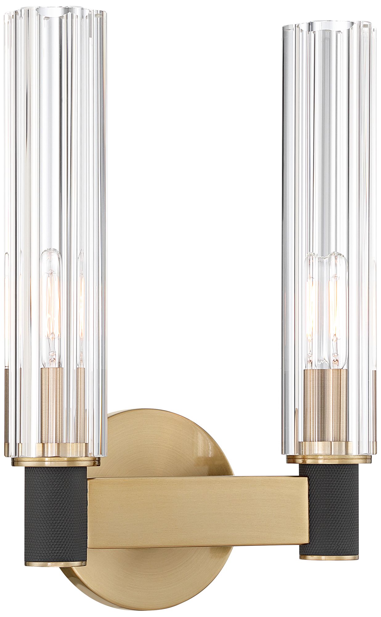 Possinie Euro Onofrio 13 1/4" High Warm Brass 2-Light Wall Sconce