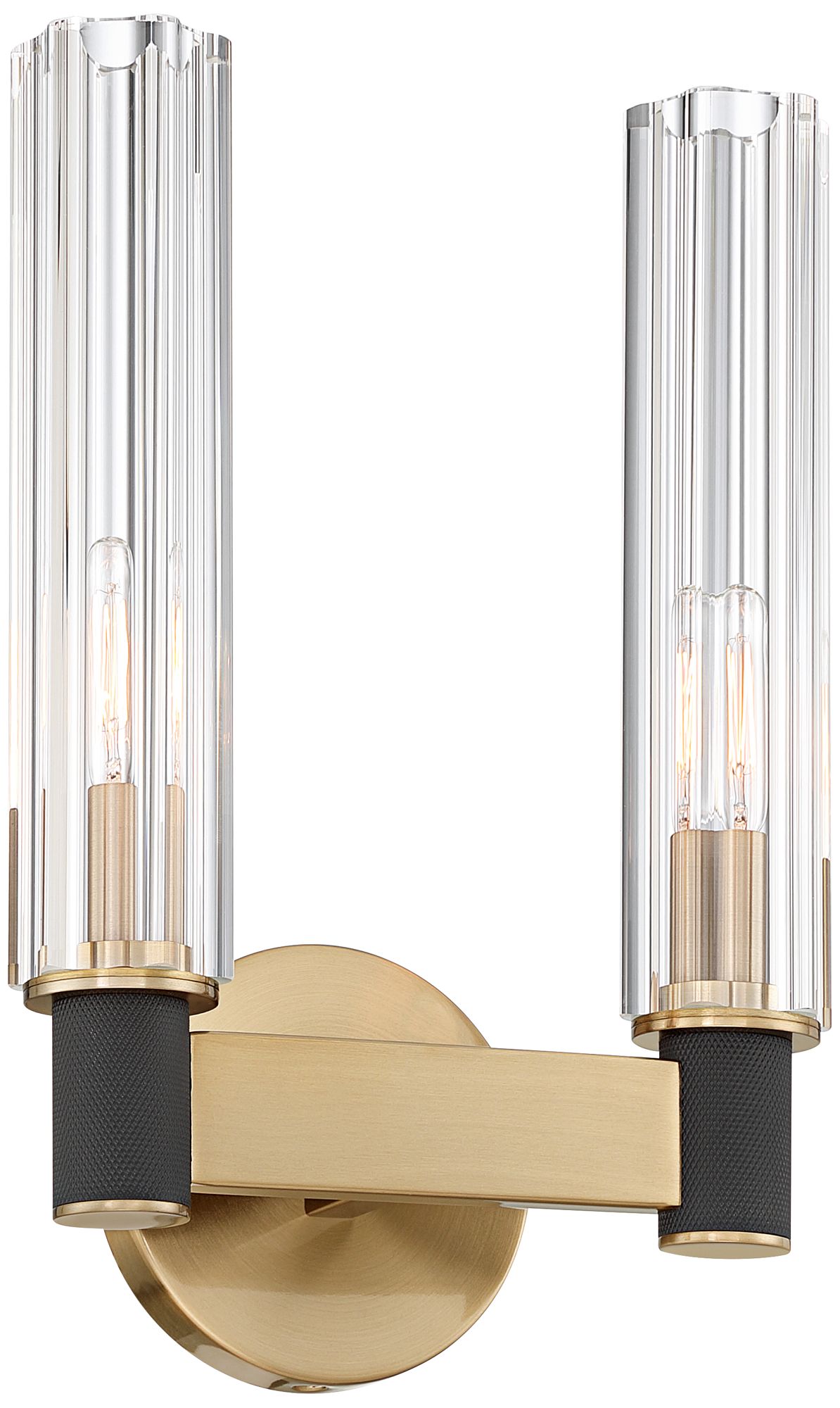 Possinie Euro Onofrio 13 1/4" High Warm Brass 2-Light Wall Sconce
