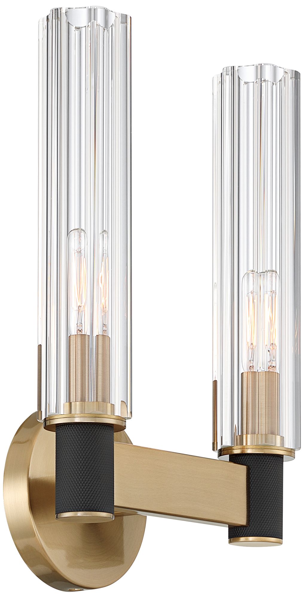 Possinie Euro Onofrio 13 1/4" High Warm Brass 2-Light Wall Sconce