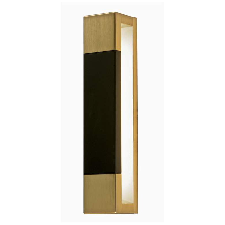 Image 1 Post 13 1/2" High Satin Brass and Black LED Wall Sconce