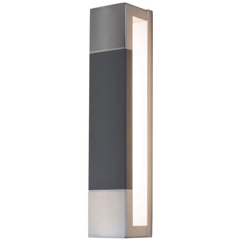 Image 1 Post 13 1/2 inch High Satin Nickel Dark Gray LED Wall Sconce