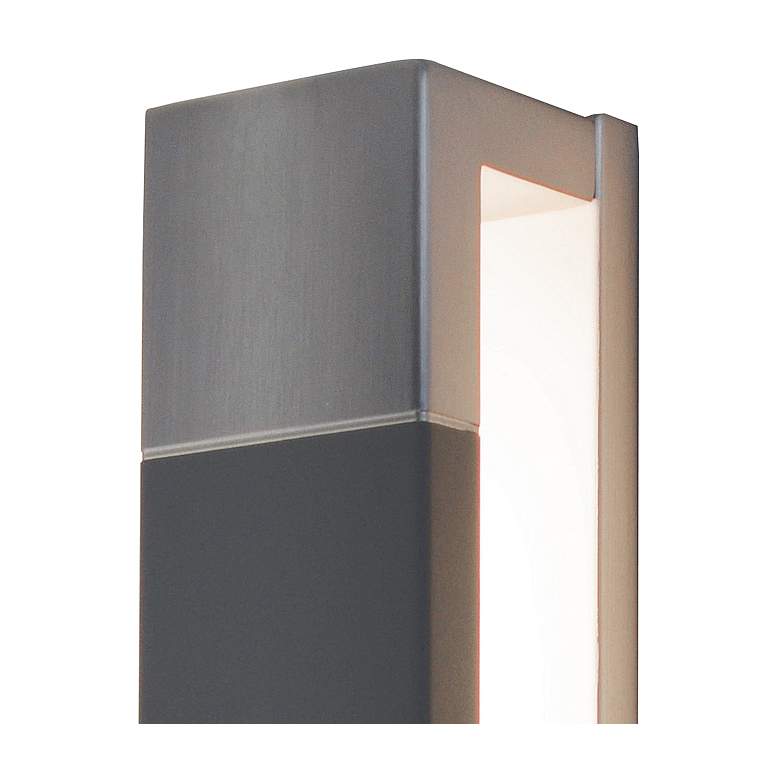 Image 2 Post 13 1/2" High Satin Nickel Dark Gray LED Wall Sconce more views