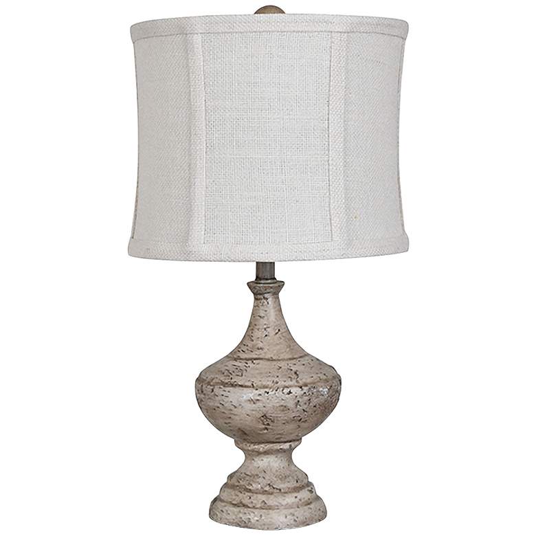 Image 1 Post Finials 19 1/2 inch High Antique White Accent Table Lamp