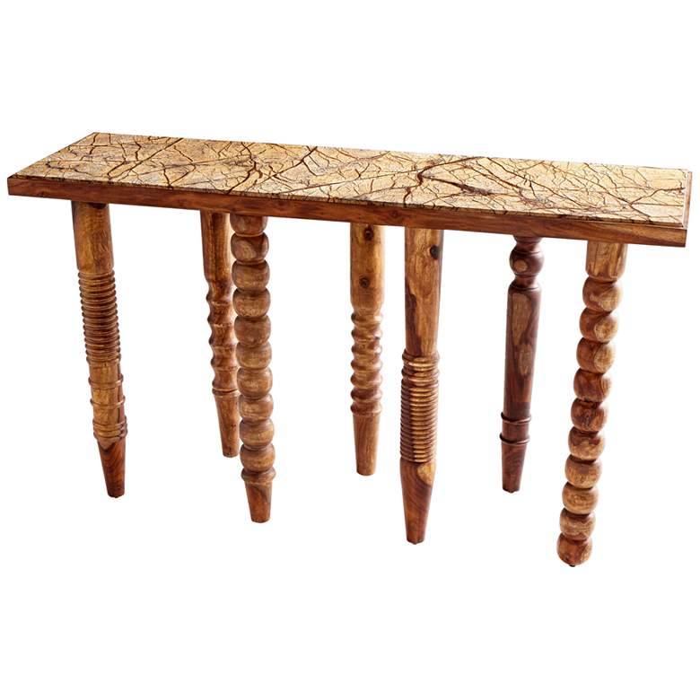 Image 1 Post Up 61 inch Wide Oak Wood Rectangular Console Table