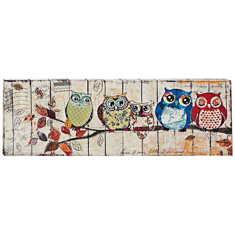 Image 1 Postal Owls Right 59 inch Wide Modern Canvas Wall Art
