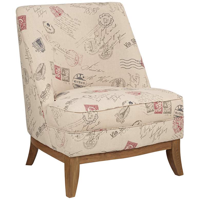 Image 1 Postal Stamp Armless Accent Chair