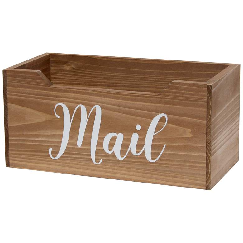 Image 2 Postie Natural Wood Tabletop Organizer Box/ Letter Holder