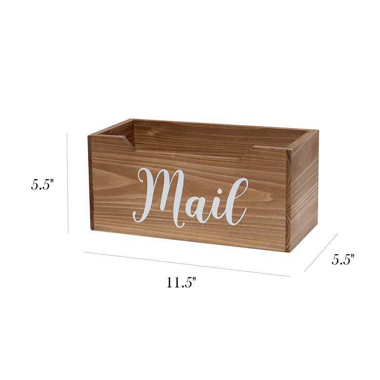 Image 7 Postie Natural Wood Tabletop Organizer Box/ Letter Holder more views