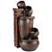 Pot and Bricks 32" High Brown LED Cascading Outdoor Fountain