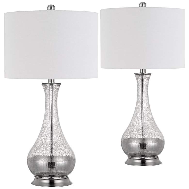 Image 1 Potenza Clear Crackle Glass Table Lamps Set of 2