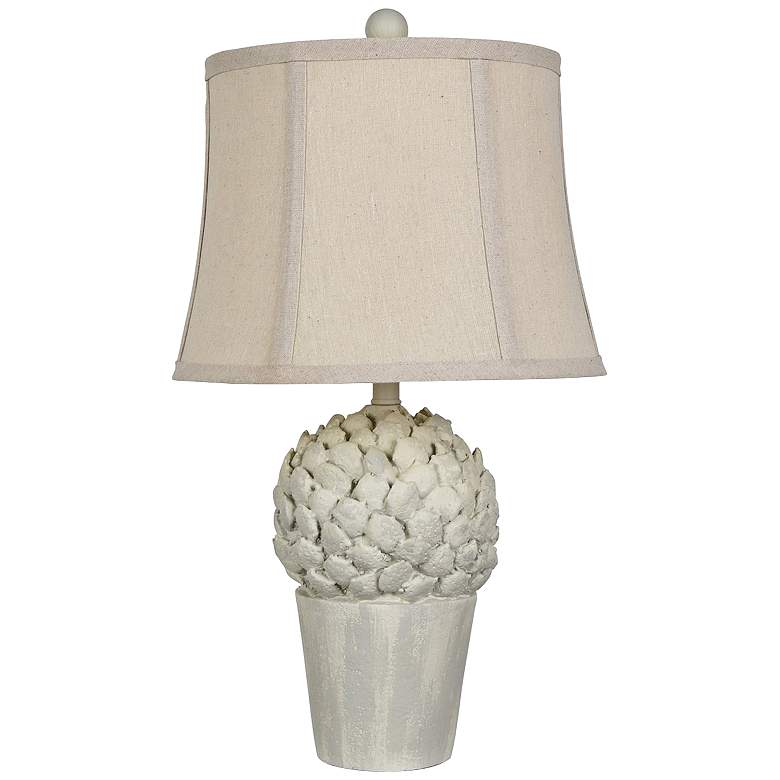 Image 1 Potted Artichoke Antique White Accent Table Lamp