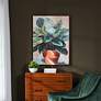 1_Potted Plant I 30"W x 40"H Hand Embellished Framed Canvas Wall Ar