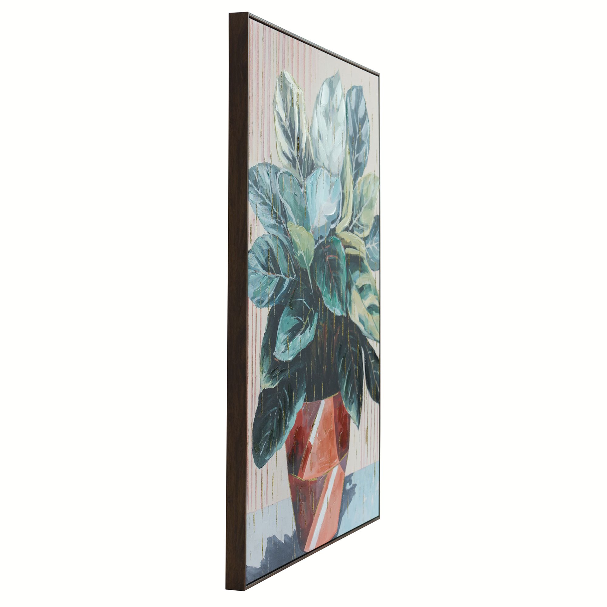 Image 3 Potted Plant I 30"W x 40"H Hand Embellished Framed Canvas Wall Ar more views