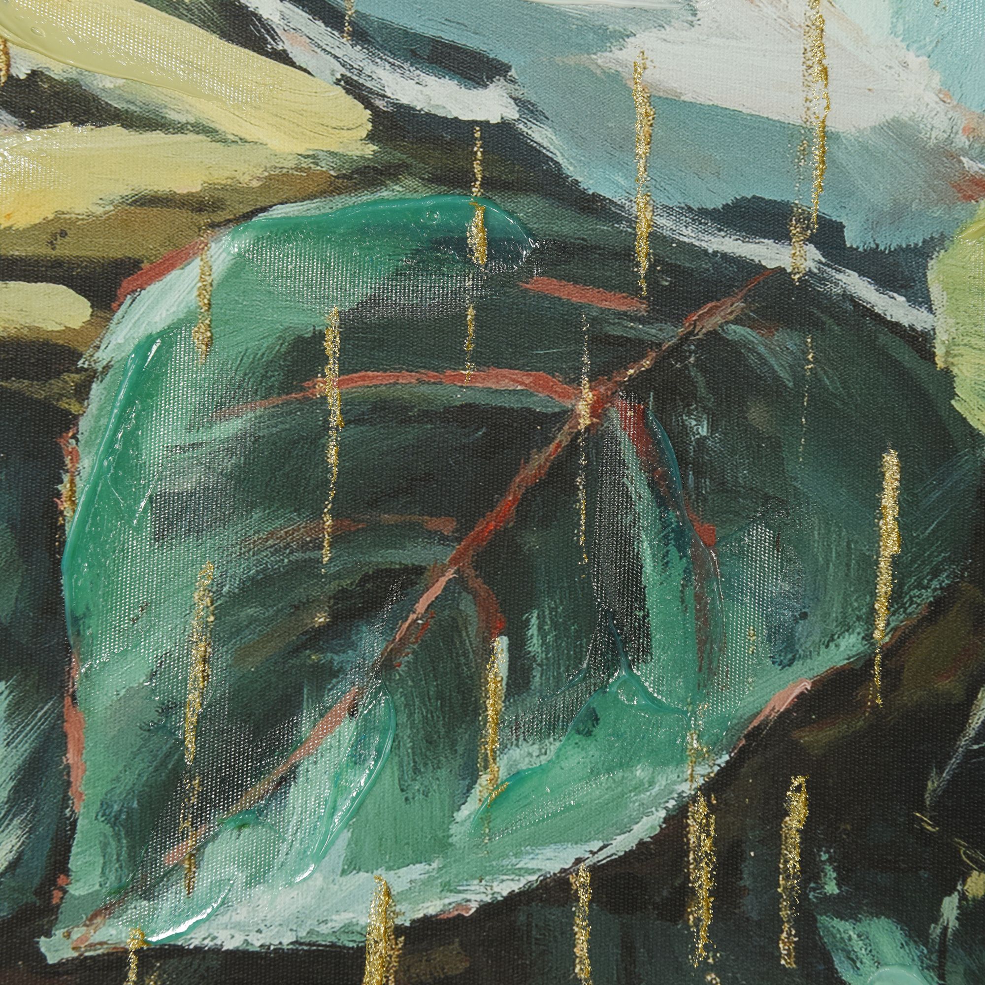 Image 5 Potted Plant I 30"W x 40"H Hand Embellished Framed Canvas Wall Ar more views