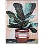2_Potted Plant II 30"W x 40"H Hand Embellished Framed Canvas Wall A