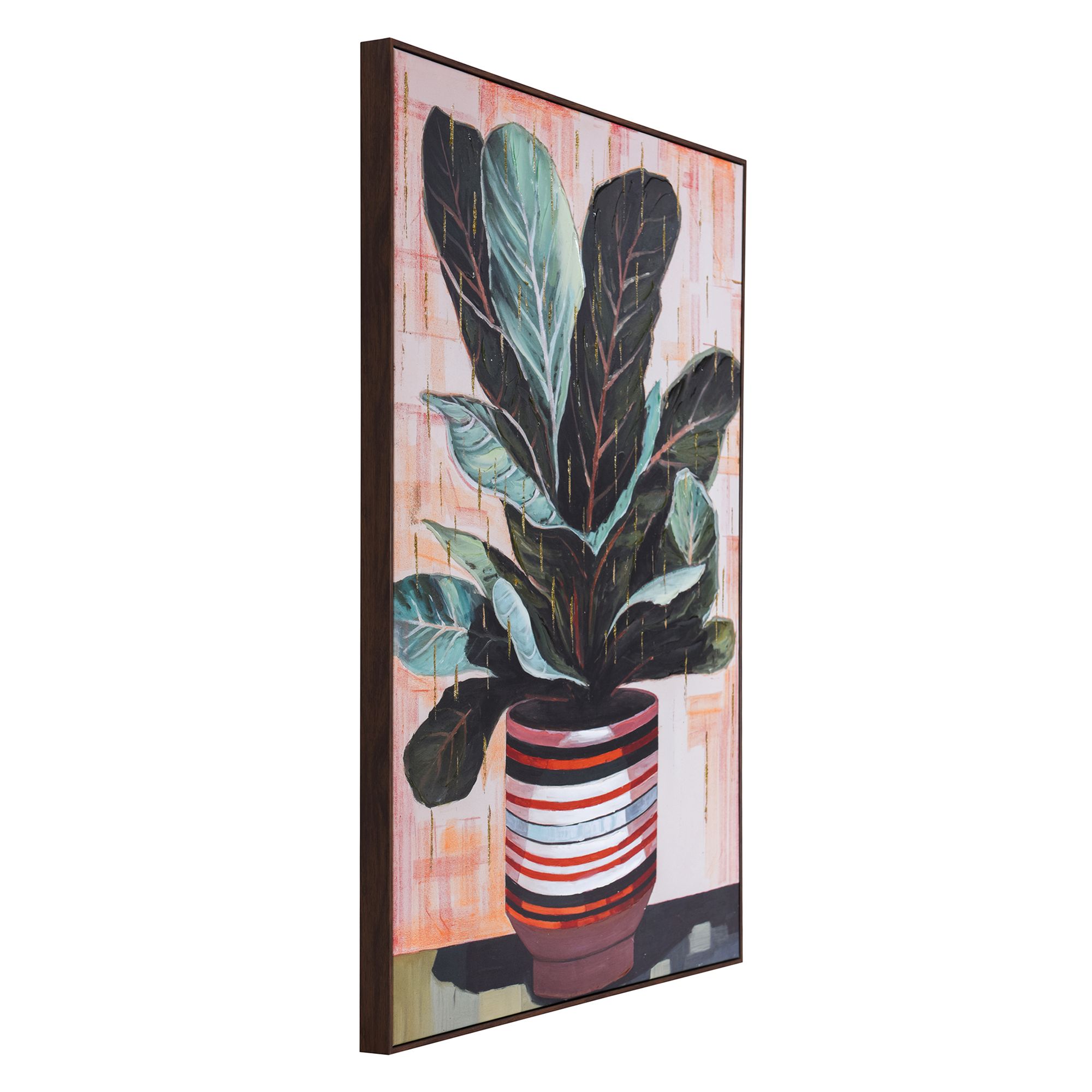 Image 3 Potted Plant II 30"W x 40"H Hand Embellished Framed Canvas Wall A more views