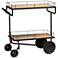 Potter 32 1/4" Wide Brown and Black 2-Tier Wine Serving Cart